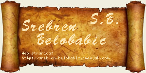 Srebren Belobabić vizit kartica